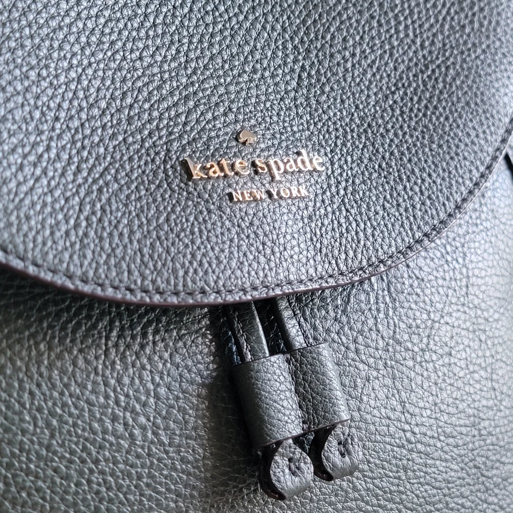 Kate Spade K4628 Leila Pebbled Leather Backpack Deep Evergreen Large Bag